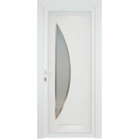 Fortia Hermoso Frosted Glazed White RH External Front Door set, (H)2085mm (W)840mm