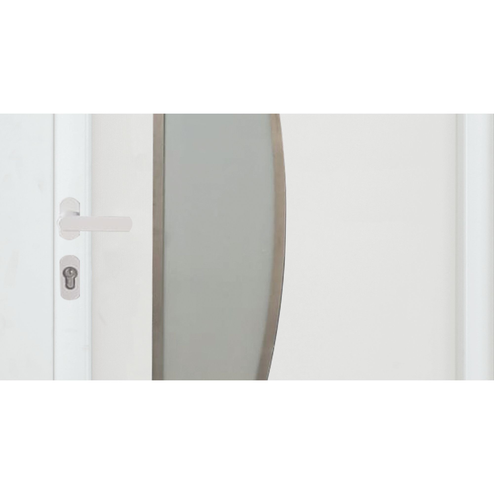 Fortia Hermoso Frosted Glazed White RH External Front Door set, (H)2085mm (W)920mm