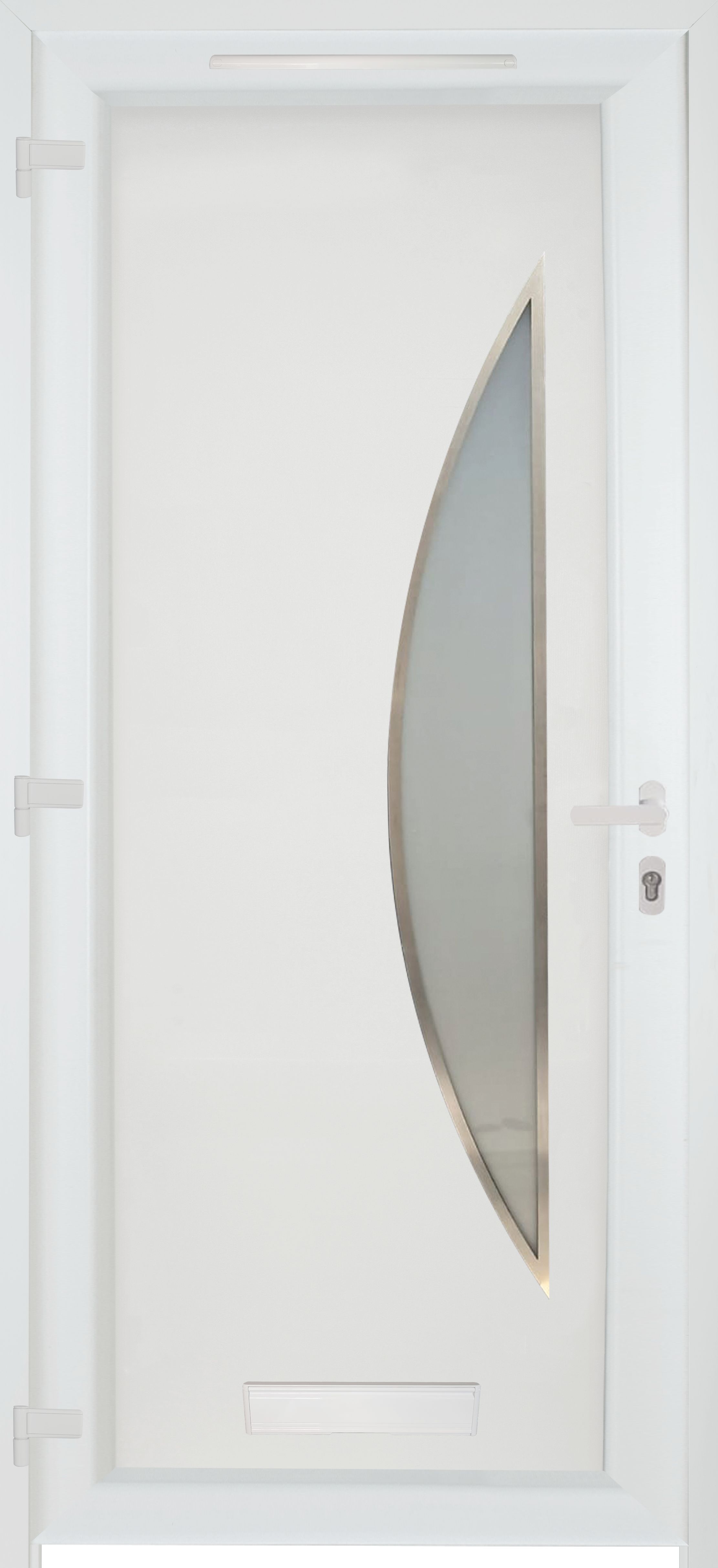 Fortia Hermoso Frosted Glazed White RH External Front Door set, (H)2085mm (W)920mm