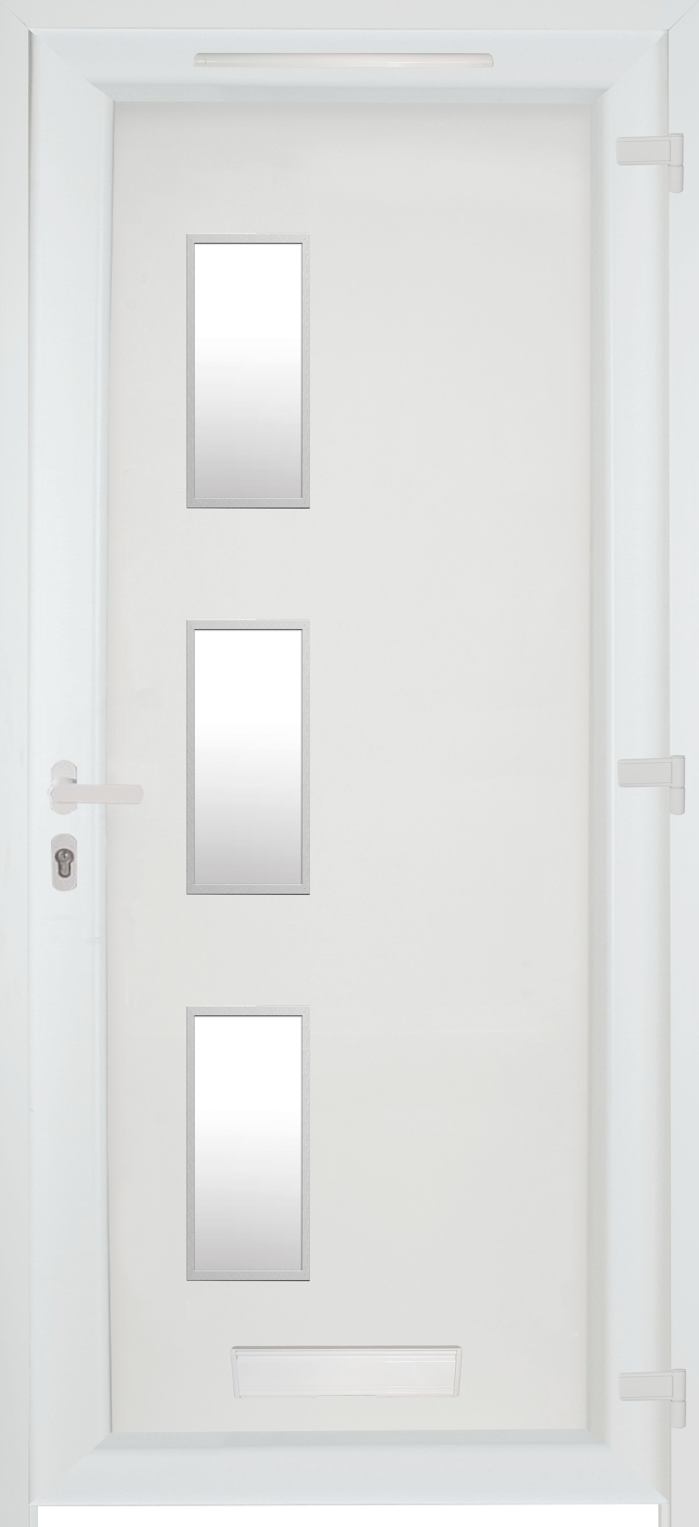Fortia Kilifi Frosted Glazed Antracite LH External Front Door set, (H)2085mm (W)840mm