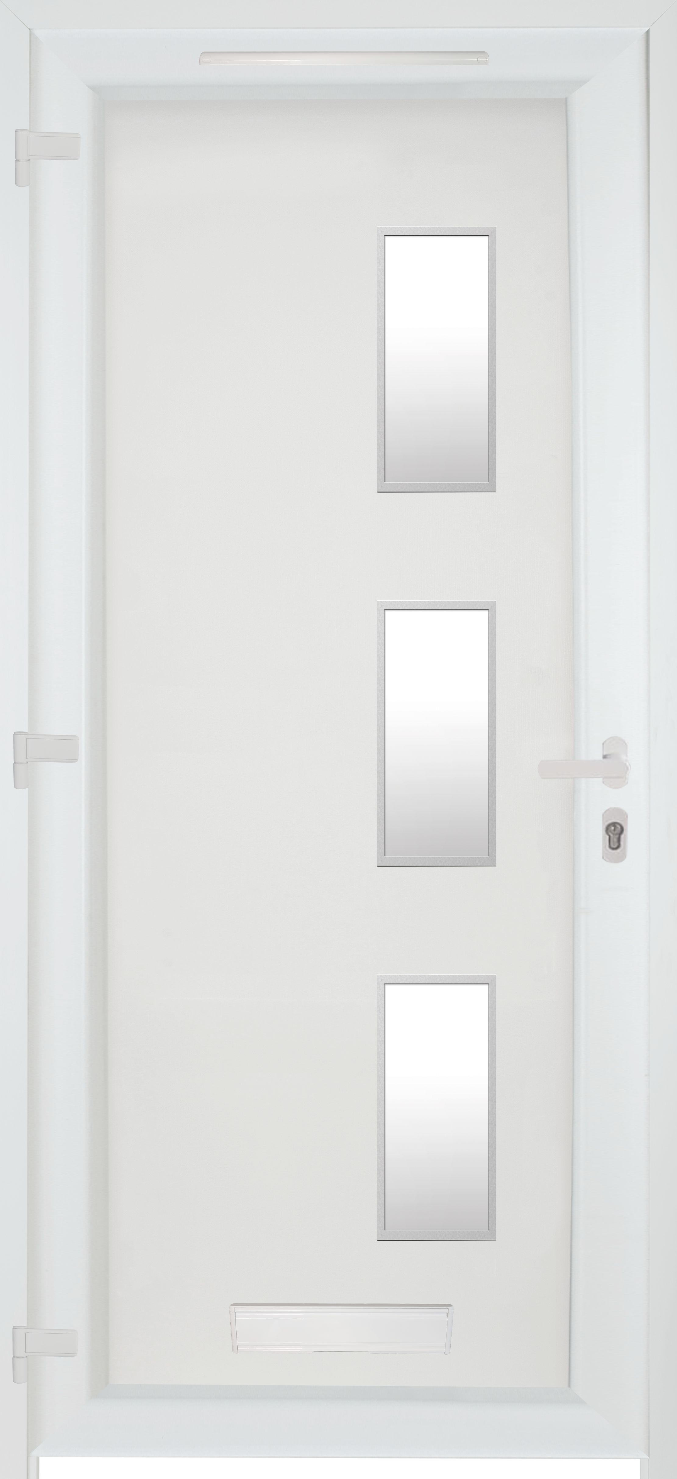 Fortia Kilifi Frosted Glazed Antracite RH External Front Door set, (H)2085mm (W)920mm