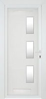 Fortia Kilifi Frosted Glazed White LH External Front Door set, (H)2085mm (W)840mm