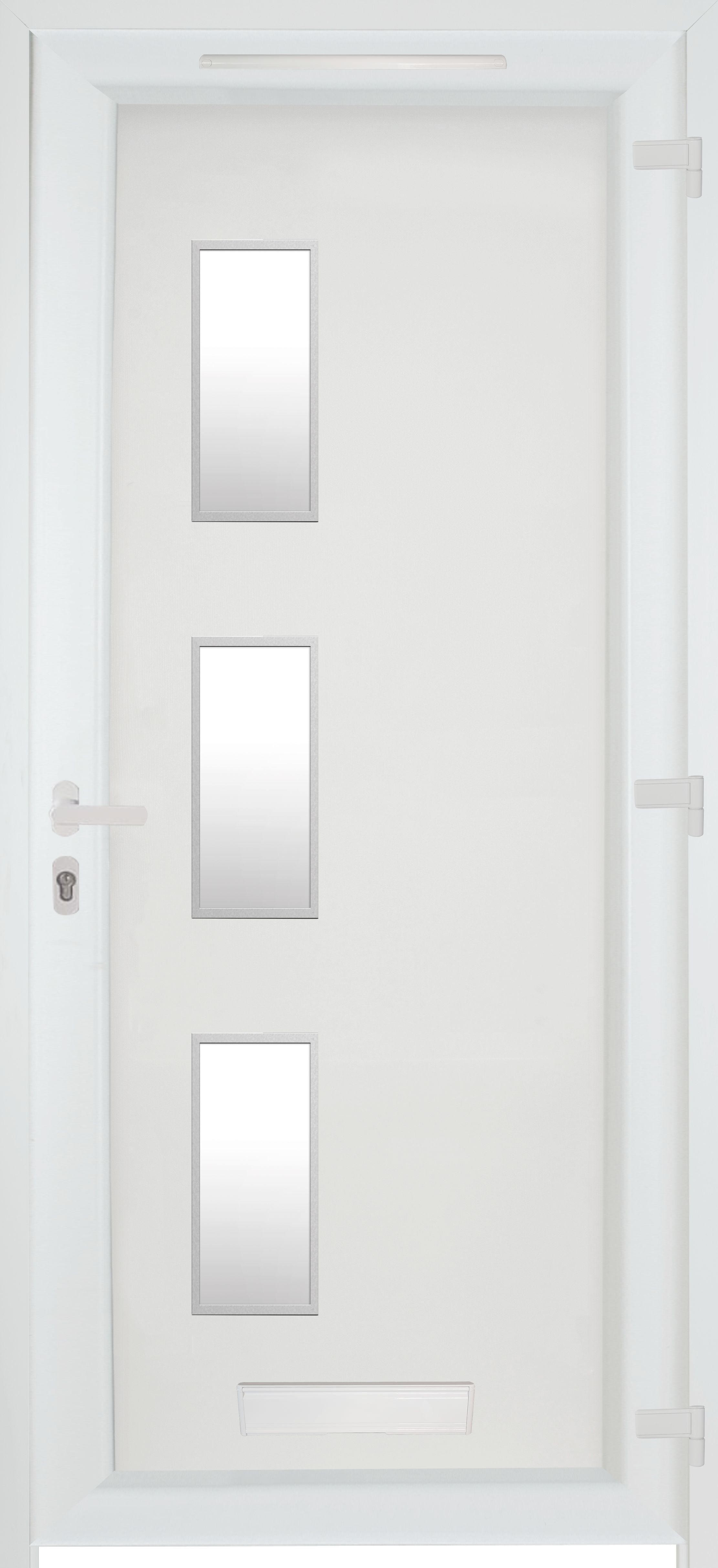 Fortia Kilifi Frosted Glazed White LH External Front Door set, (H)2085mm (W)920mm