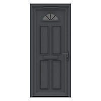 Fortia Lorne Clear Glazed Anthracite LH External Front Door set, (H)2085mm (W)920mm