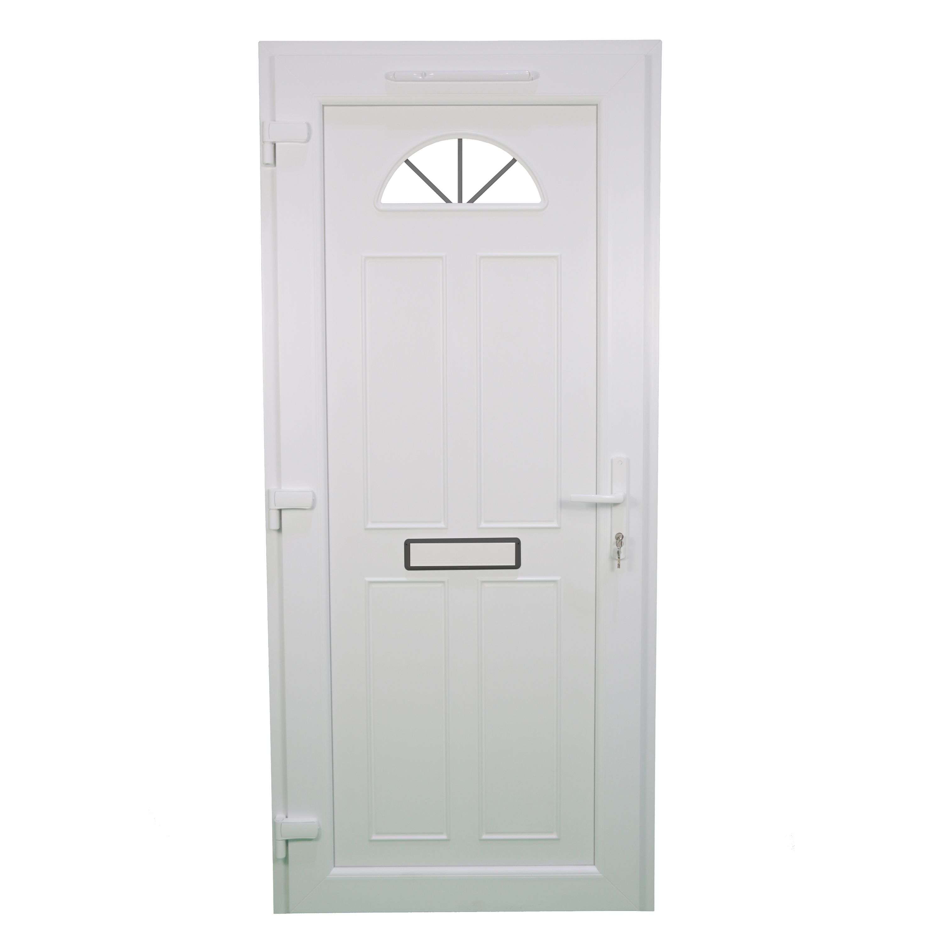 Fortia Lorne Clear Glazed Anthracite RH External Front Door set, (H)2085mm (W)840mm