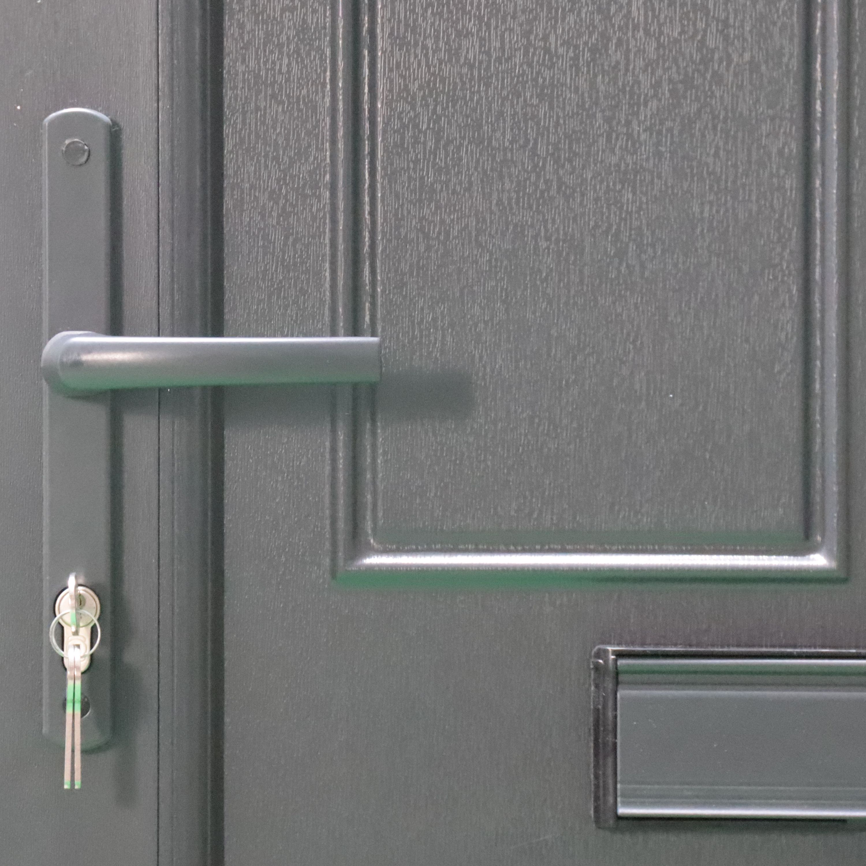 Fortia Lorne Clear Glazed Anthracite RH External Front Door set, (H)2085mm (W)840mm