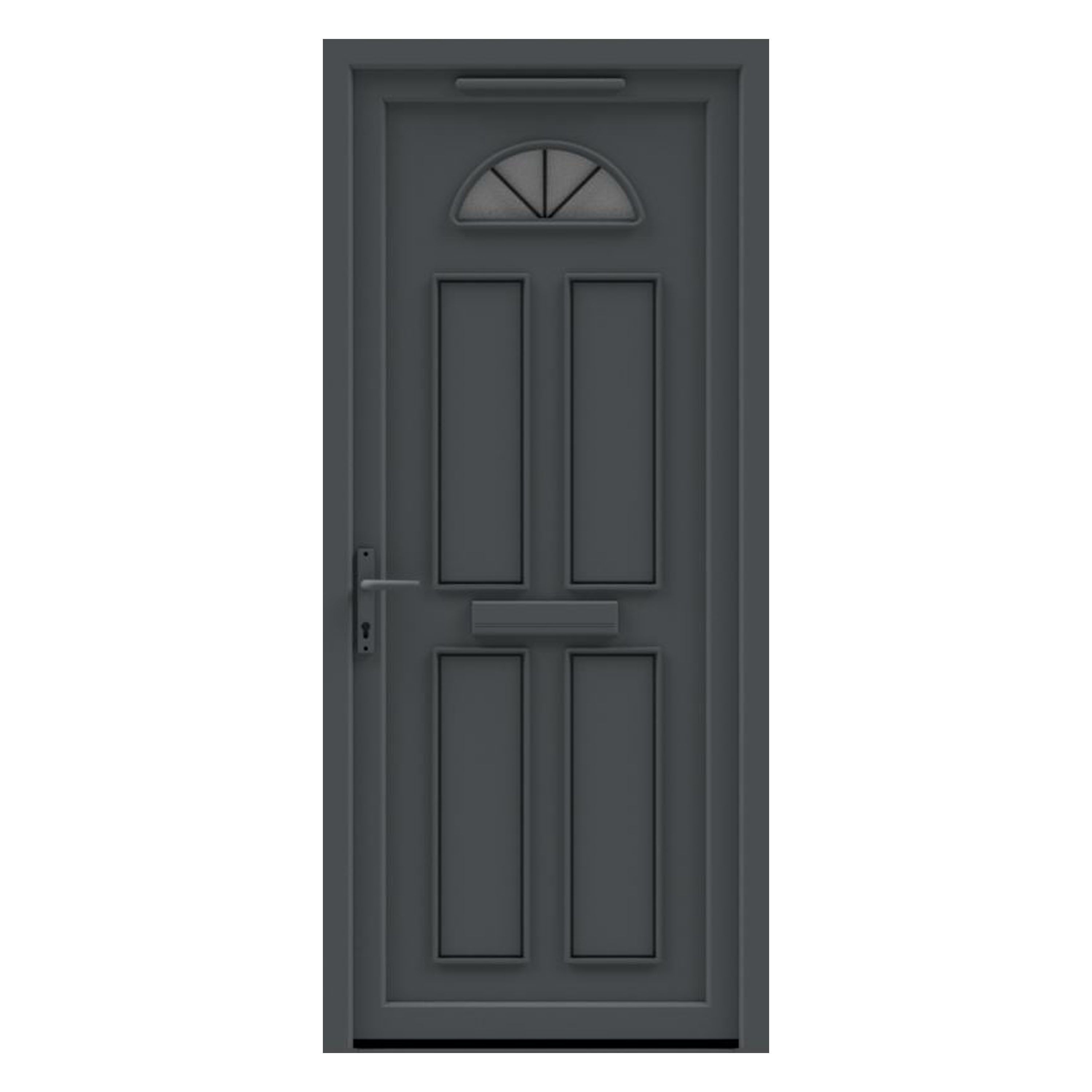 Fortia Lorne Clear Glazed Anthracite RH External Front Door set, (H)2085mm (W)920mm