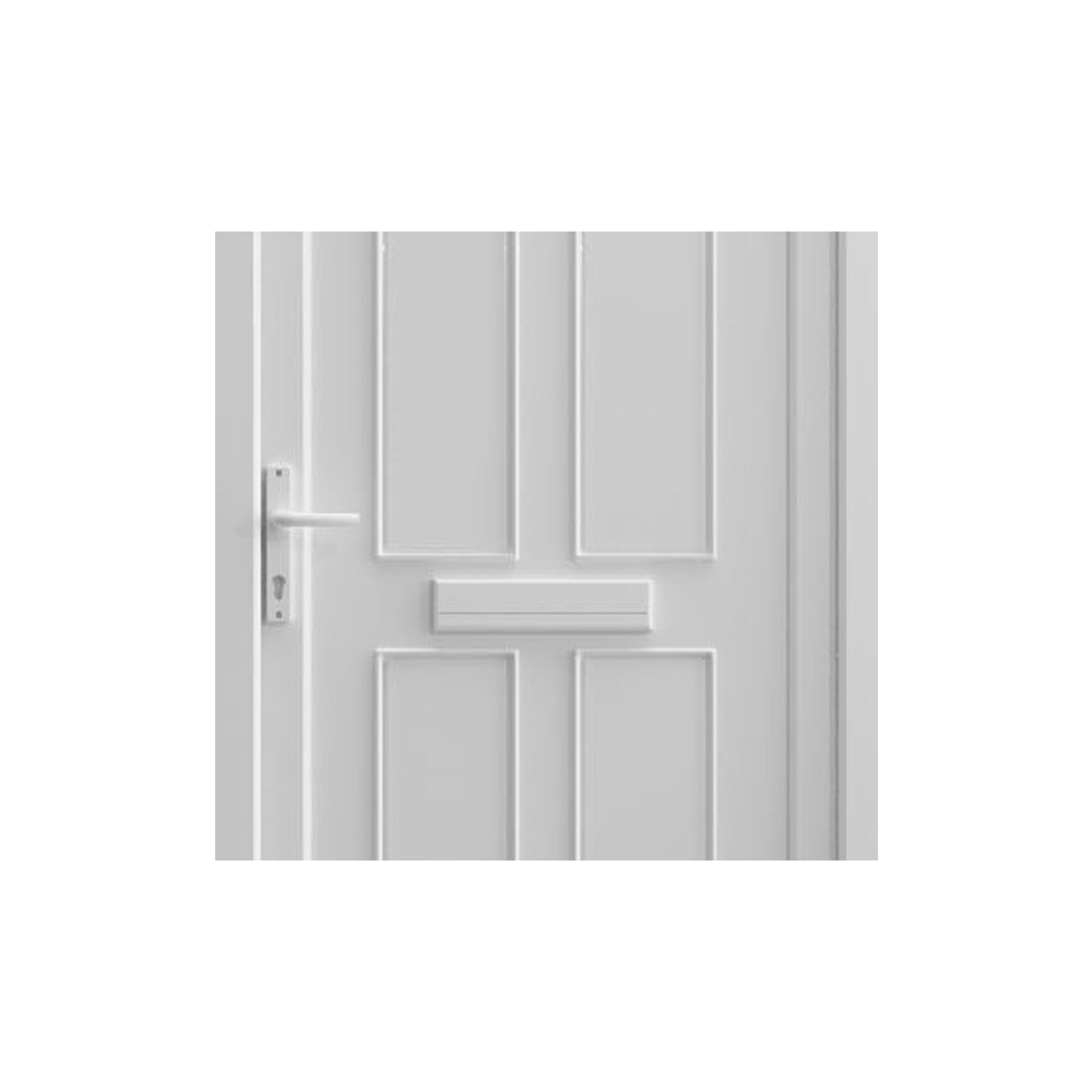 Fortia Lorne Clear Glazed Modern White RH External Front Door set, (H)2085mm (W)840mm