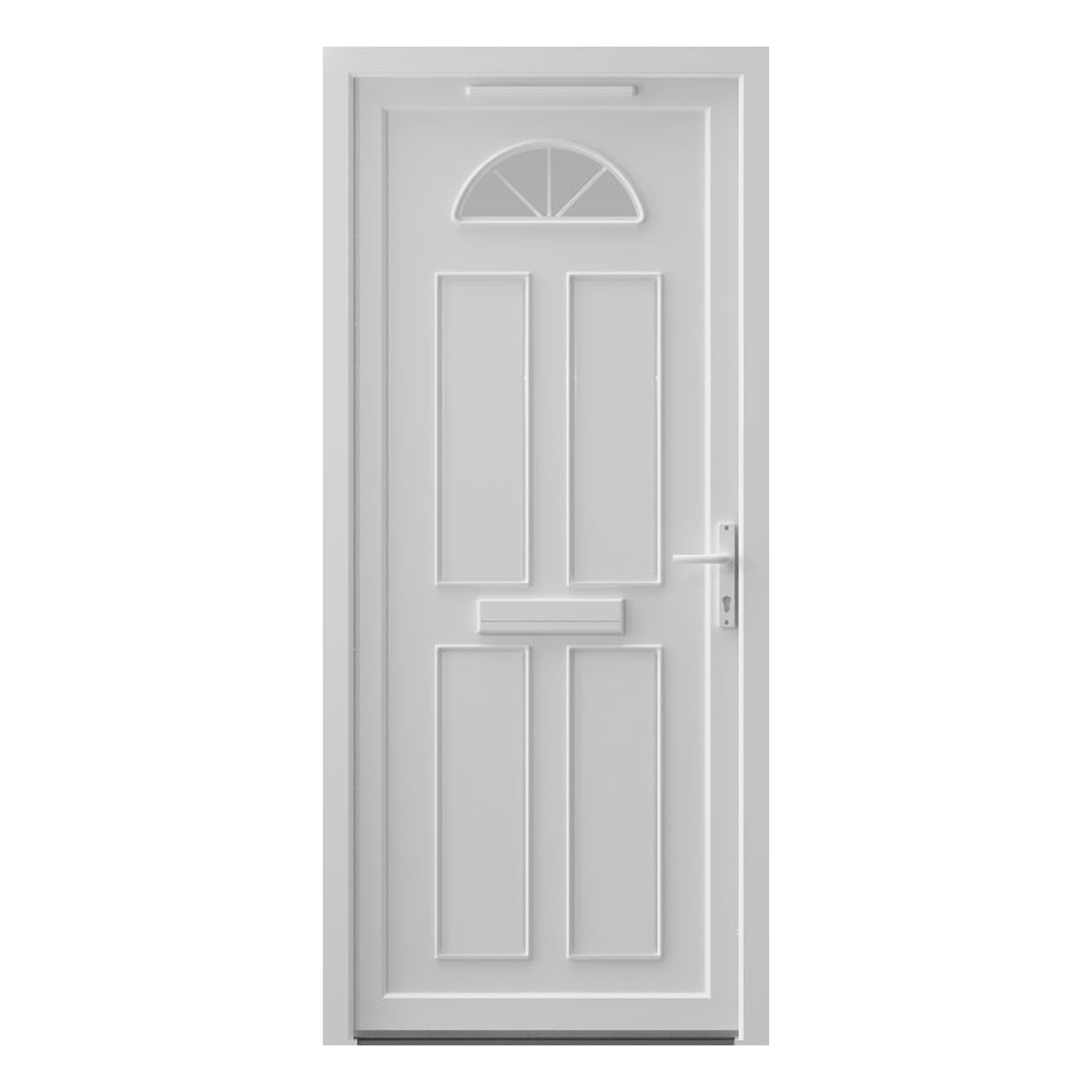Fortia Lorne Clear Glazed White LH External Front Door set, (H)2085mm (W)840mm