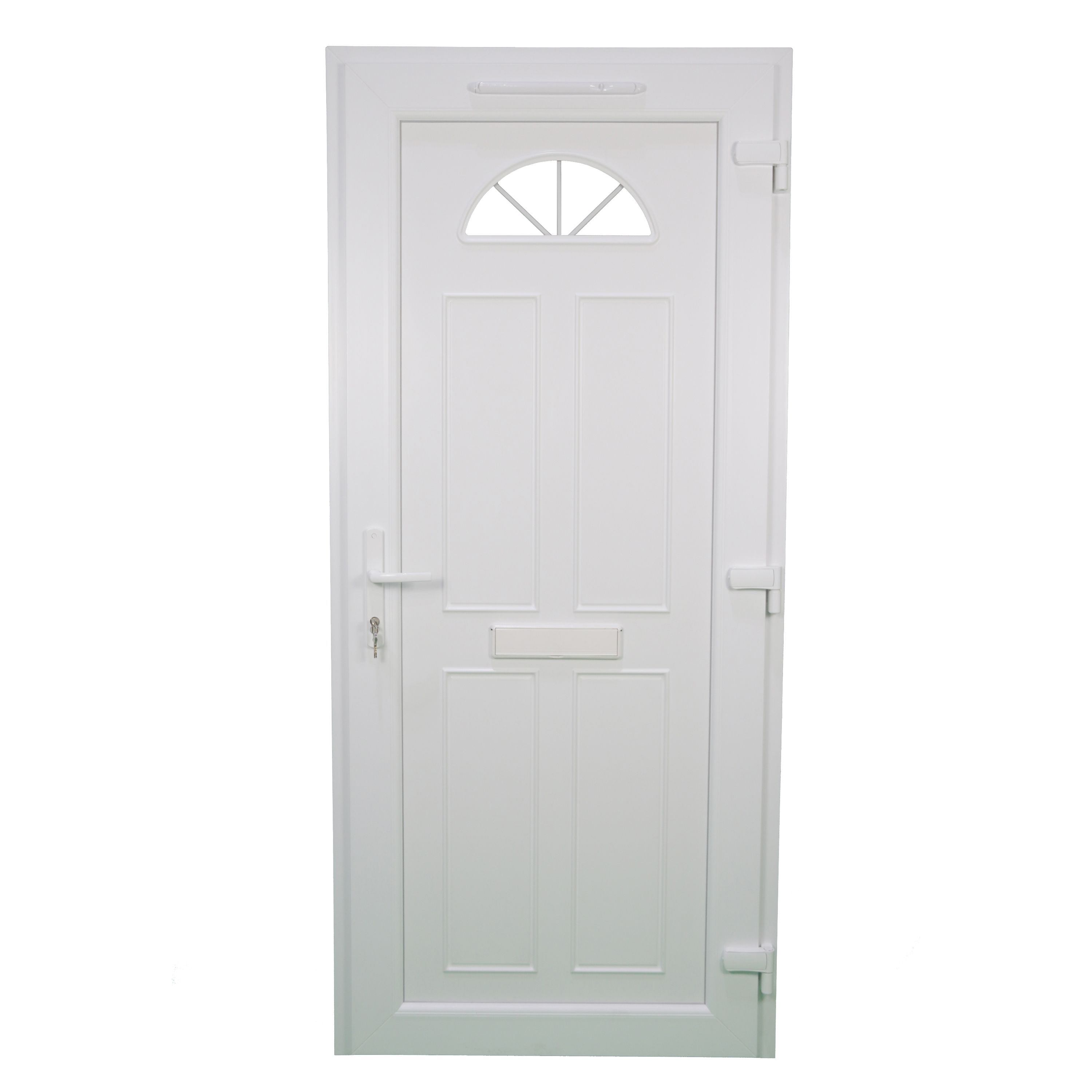 Fortia Lorne Clear Glazed White LH External Front Door set, (H)2085mm (W)840mm
