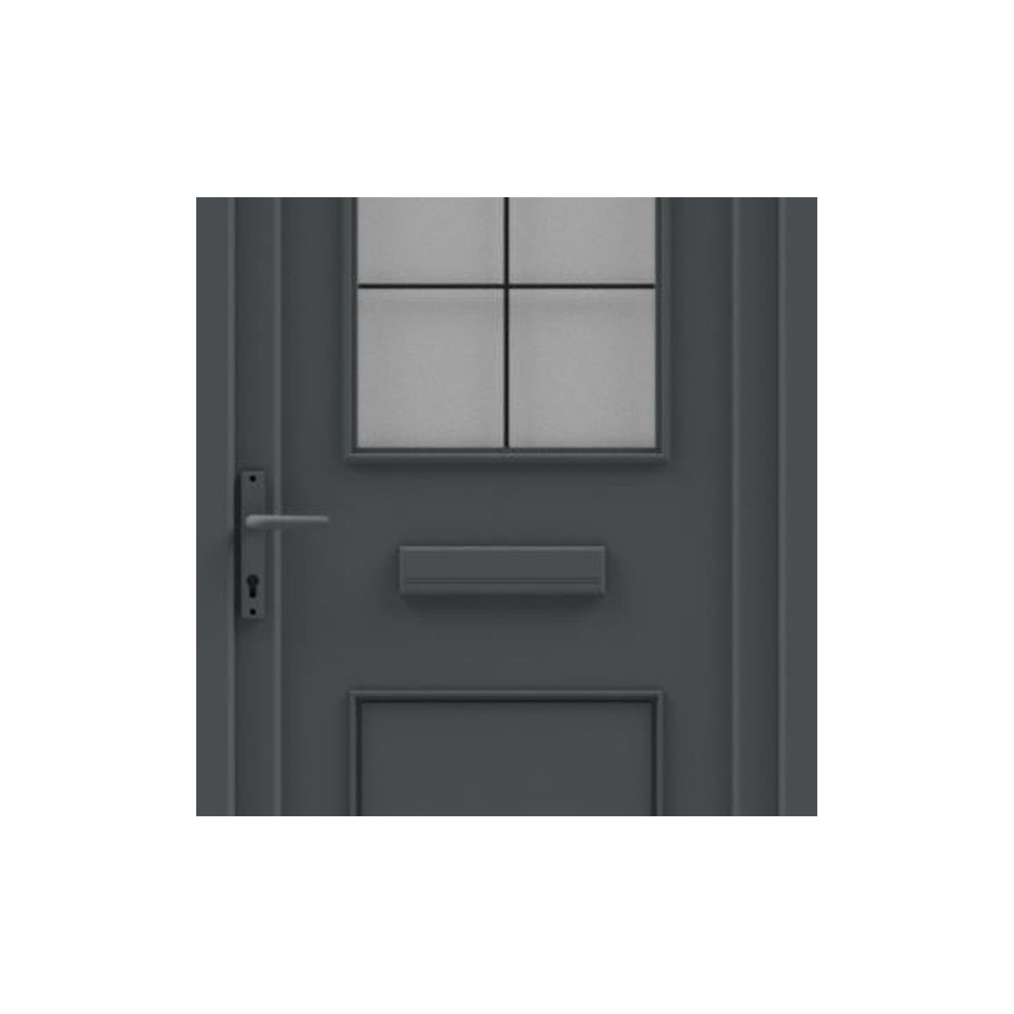 Fortia Mindil Clear Anthracite RH External Front Door set, (H)2085mm (W)840mm