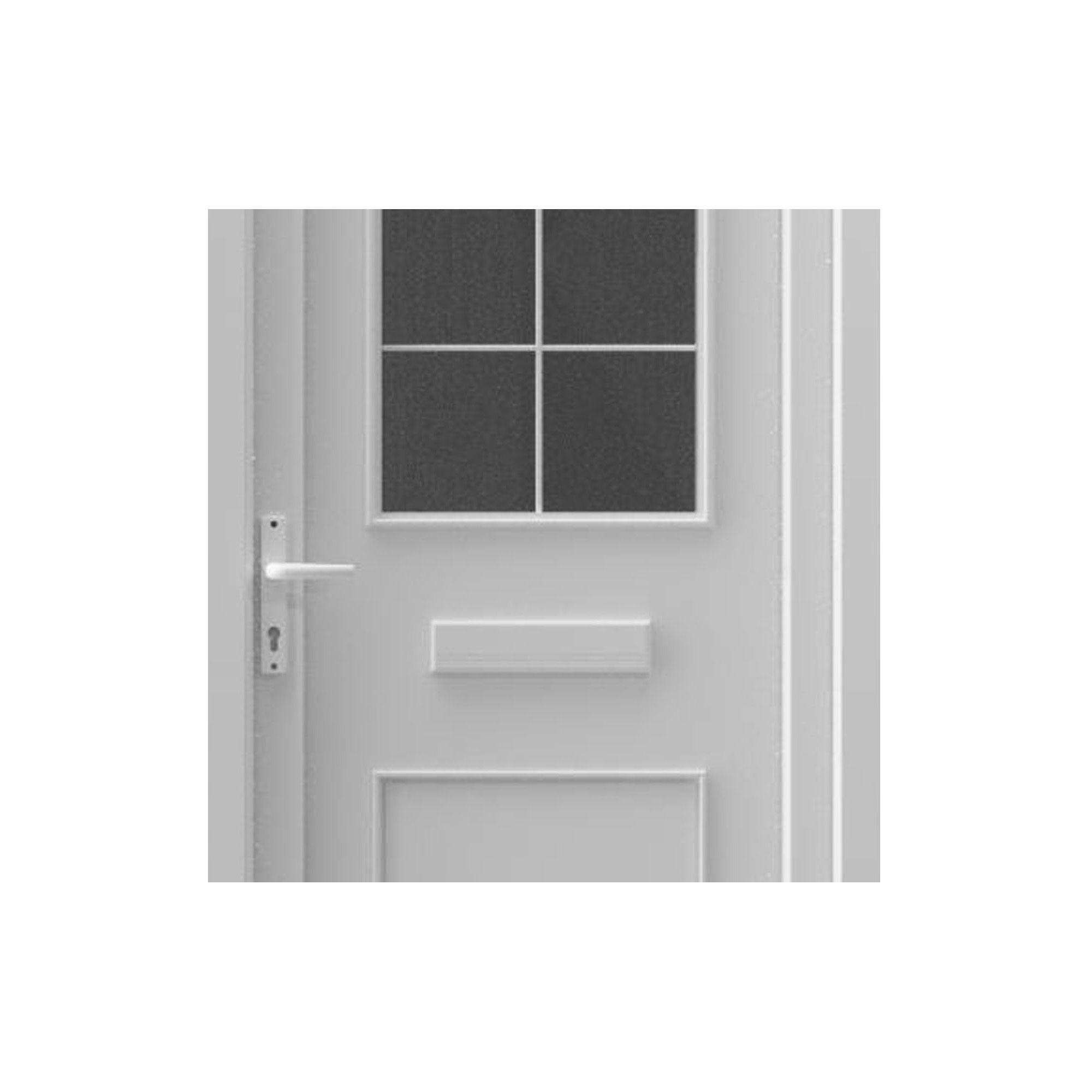 Fortia Mindil Clear Glazed Modern White RH External Front Door set, (H)2085mm (W)840mm