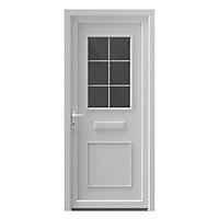 Fortia Mindil Clear Glazed White RH External Front Door set, (H)2085mm (W)840mm