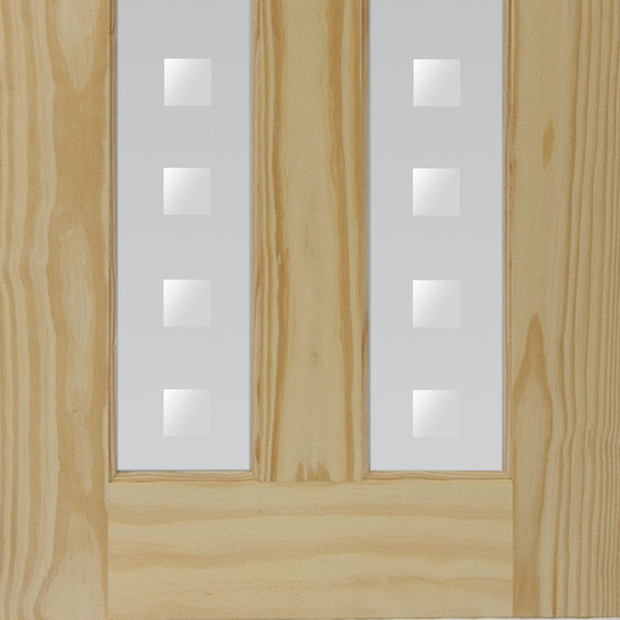 Fortia Vertical 2 panel Screen-printed Glazed Contemporary Pine veneer Internal Clear pine Door, (H)1981mm (W)686mm (T)35mm