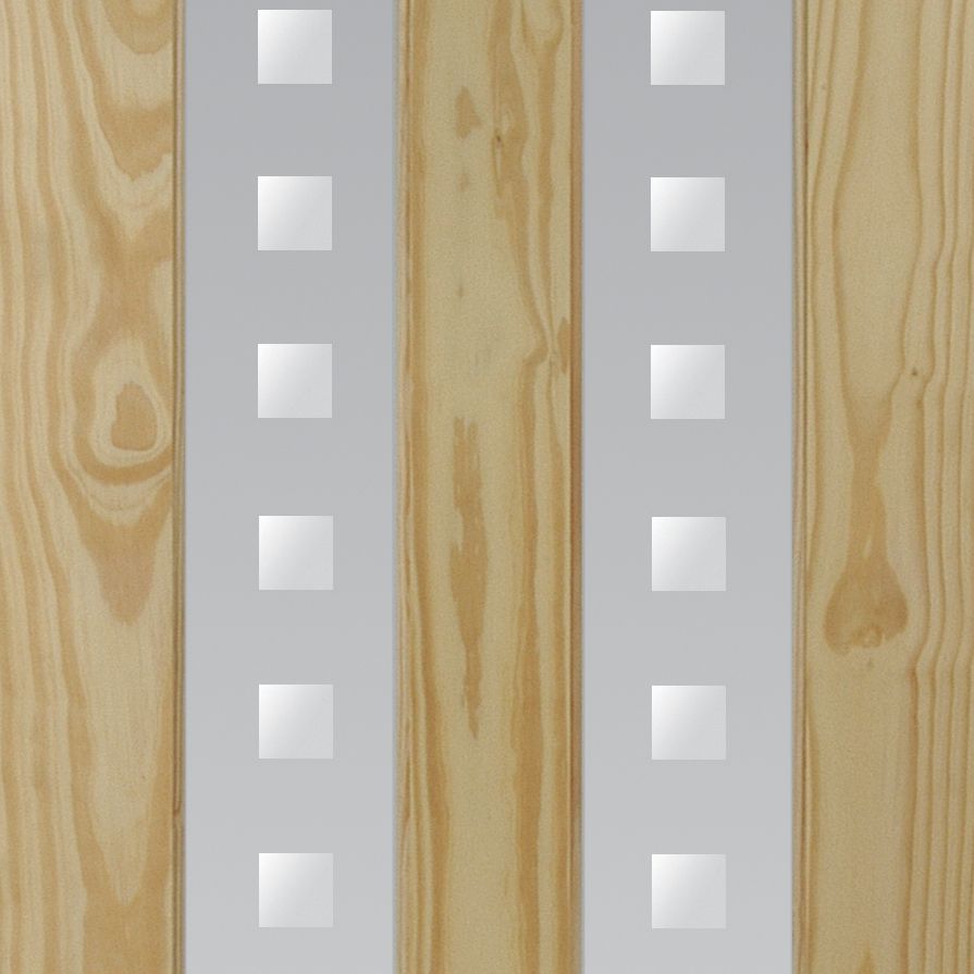 Fortia Vertical 2 panel Screen-printed Glazed Contemporary Pine veneer Internal Clear pine Door, (H)1981mm (W)762mm (T)35mm