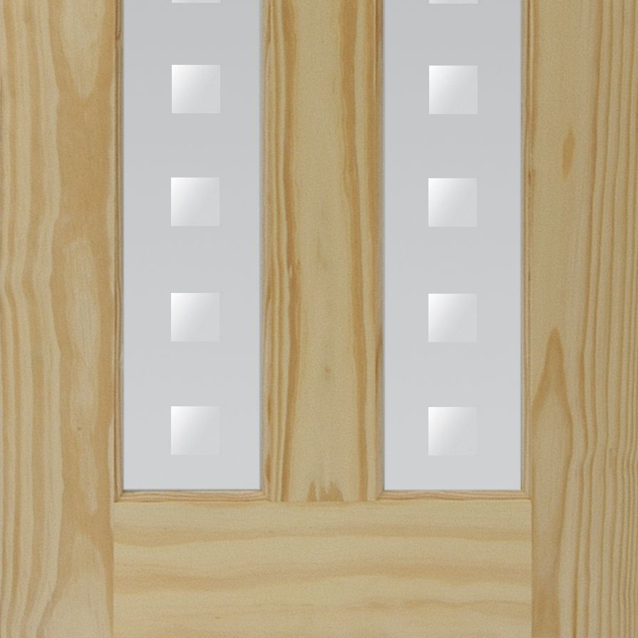 Fortia Vertical 2 panel Screen-printed Glazed Contemporary Pine veneer Internal Clear pine Door, (H)1981mm (W)762mm (T)35mm