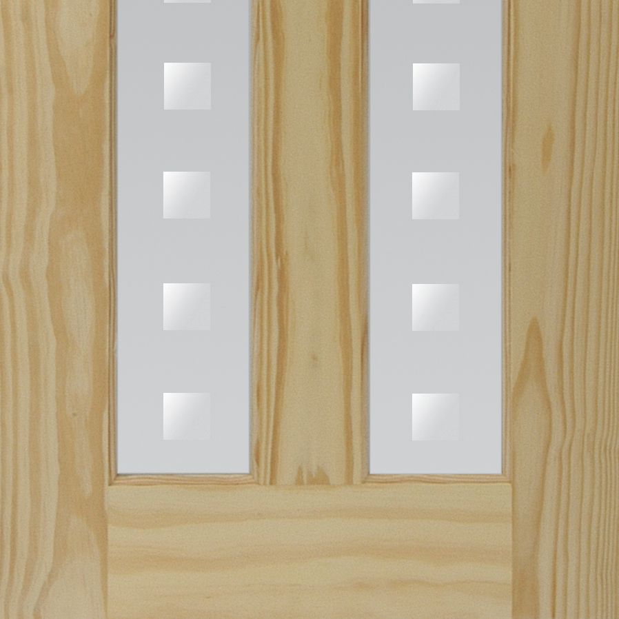 Fortia Vertical 2 panel Screen-printed Glazed Contemporary Pine veneer Internal Clear pine Door, (H)1981mm (W)838mm (T)35mm
