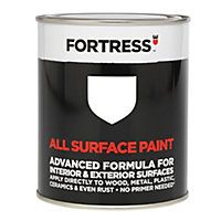 Fortress White Gloss Multi-surface paint, 250ml