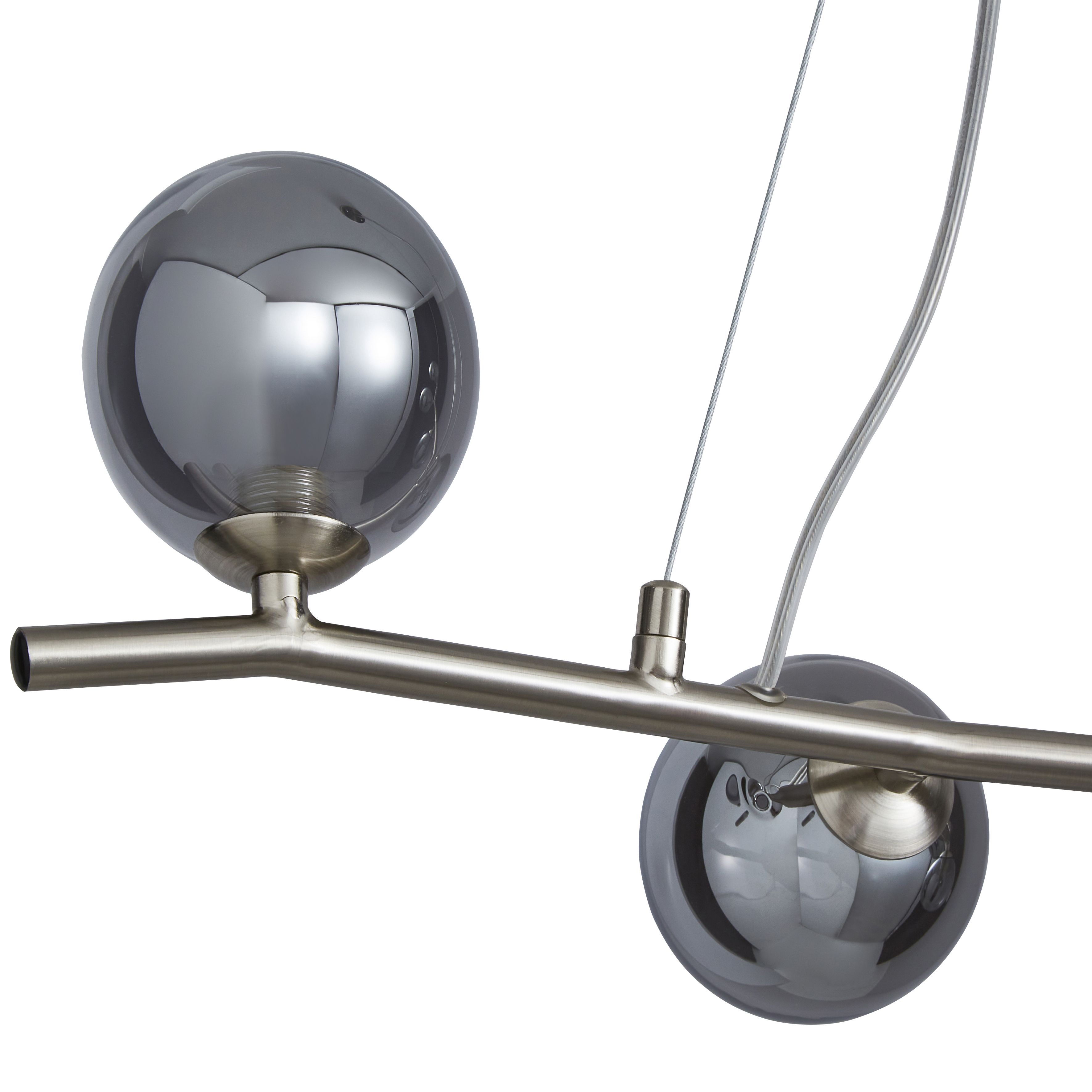 Fortuna Satin Nickel effect 5 Lamp Pendant ceiling light, (Dia)800mm