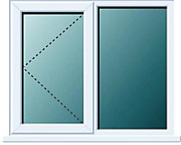 Frame One Clear Double glazed White uPVC Left-handed Window, (H)970mm (W)1190mm