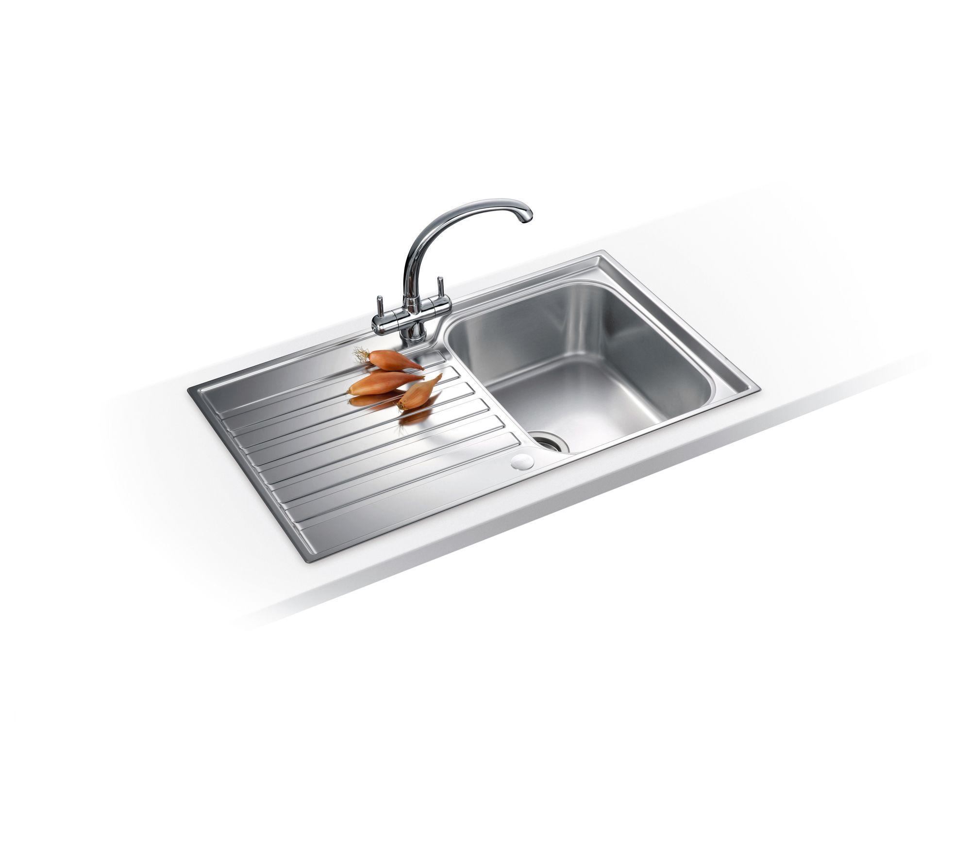 Franke Ascona Polished Stainless steel 1 Bowl Sink & drainer 510mm x 860mm