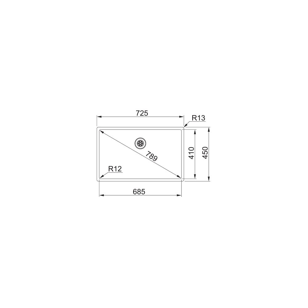 Franke Bari Stainless steel 1 Bowl Sink & drainer 450mm x 725mm