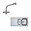 Franke Stainless steel 1.5 Bowl Sink, tap & waste kit