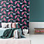 Fresco Green, navy & pink Neon love Smooth Wallpaper