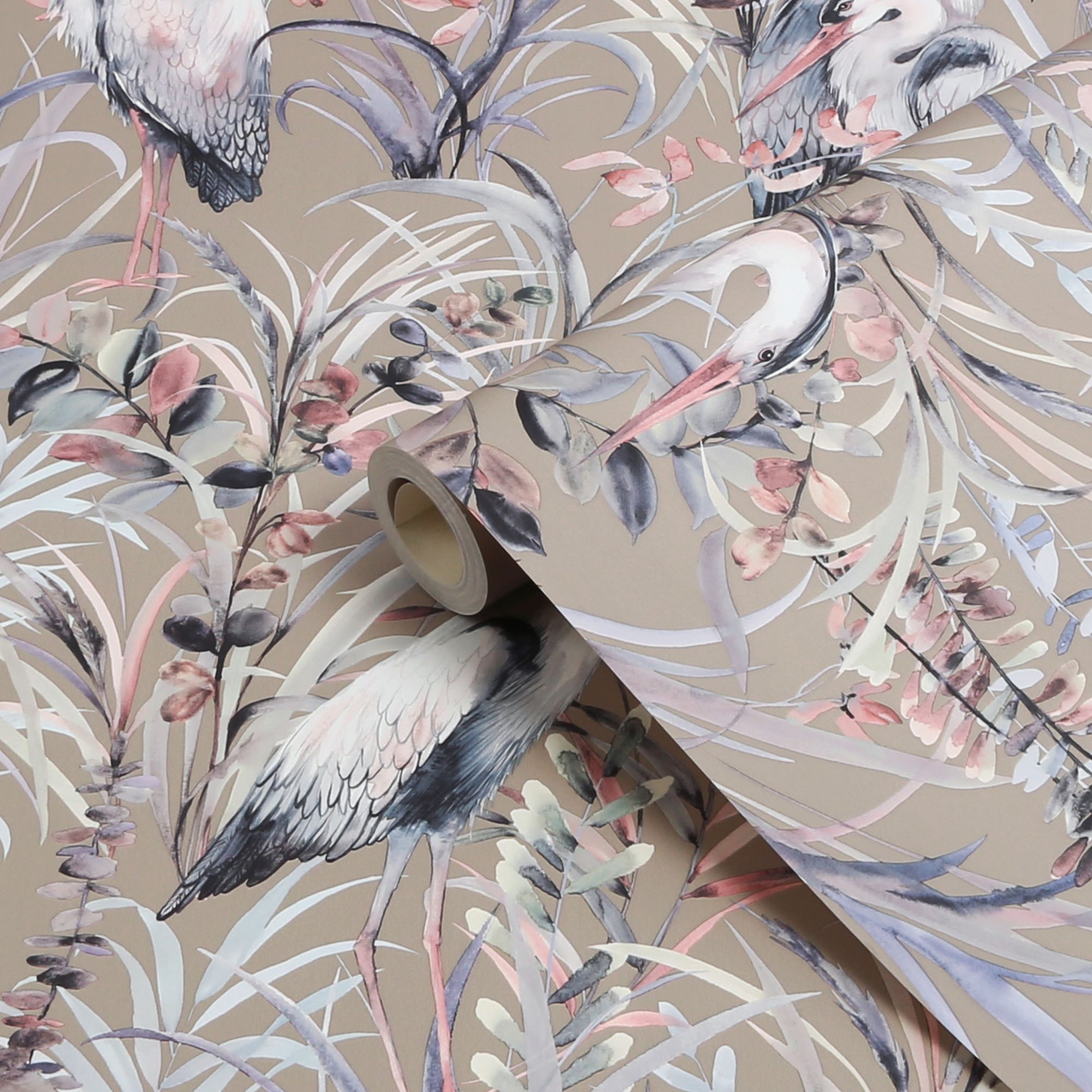 Fresco Grey Heron Smooth Wallpaper