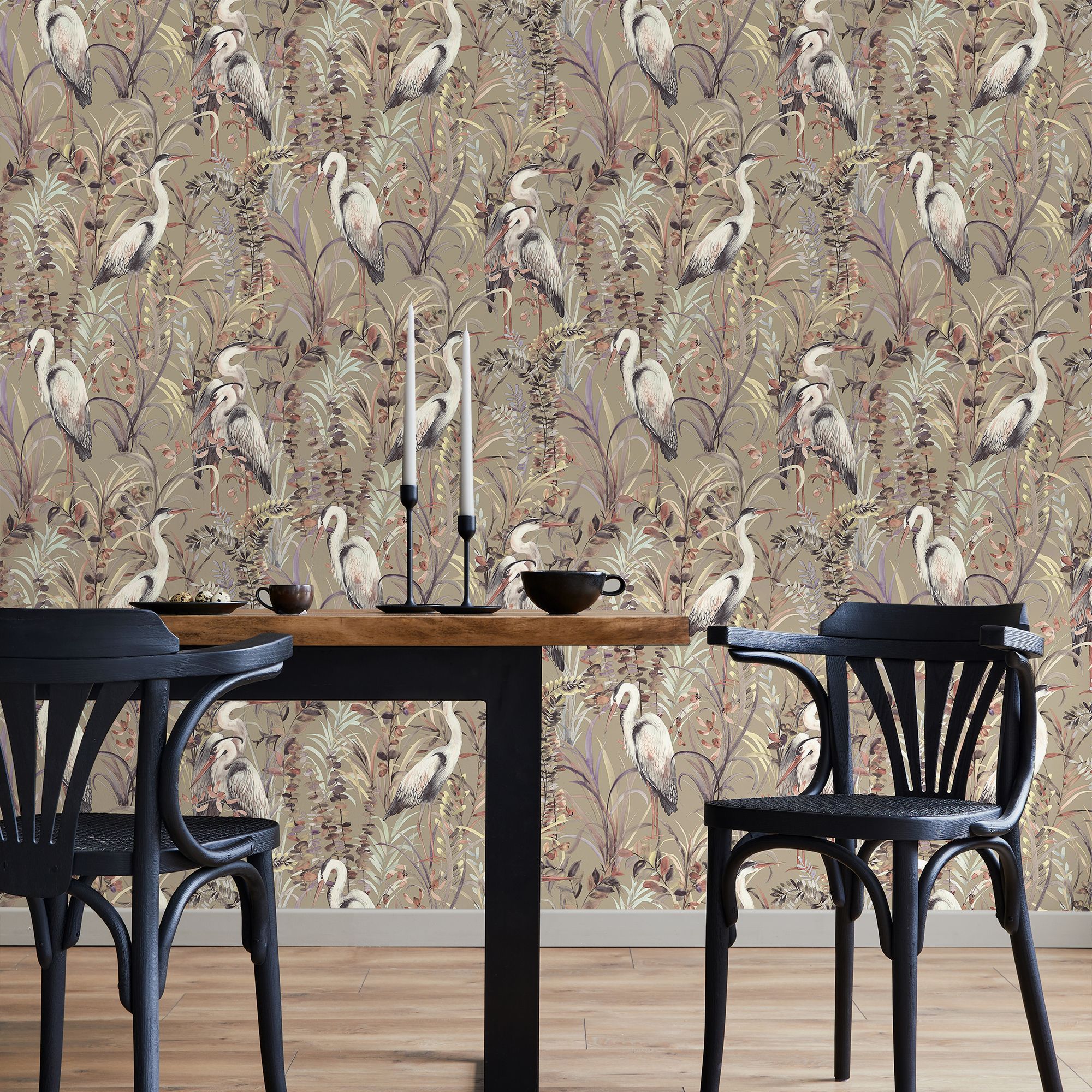 Fresco Grey Heron Smooth Wallpaper
