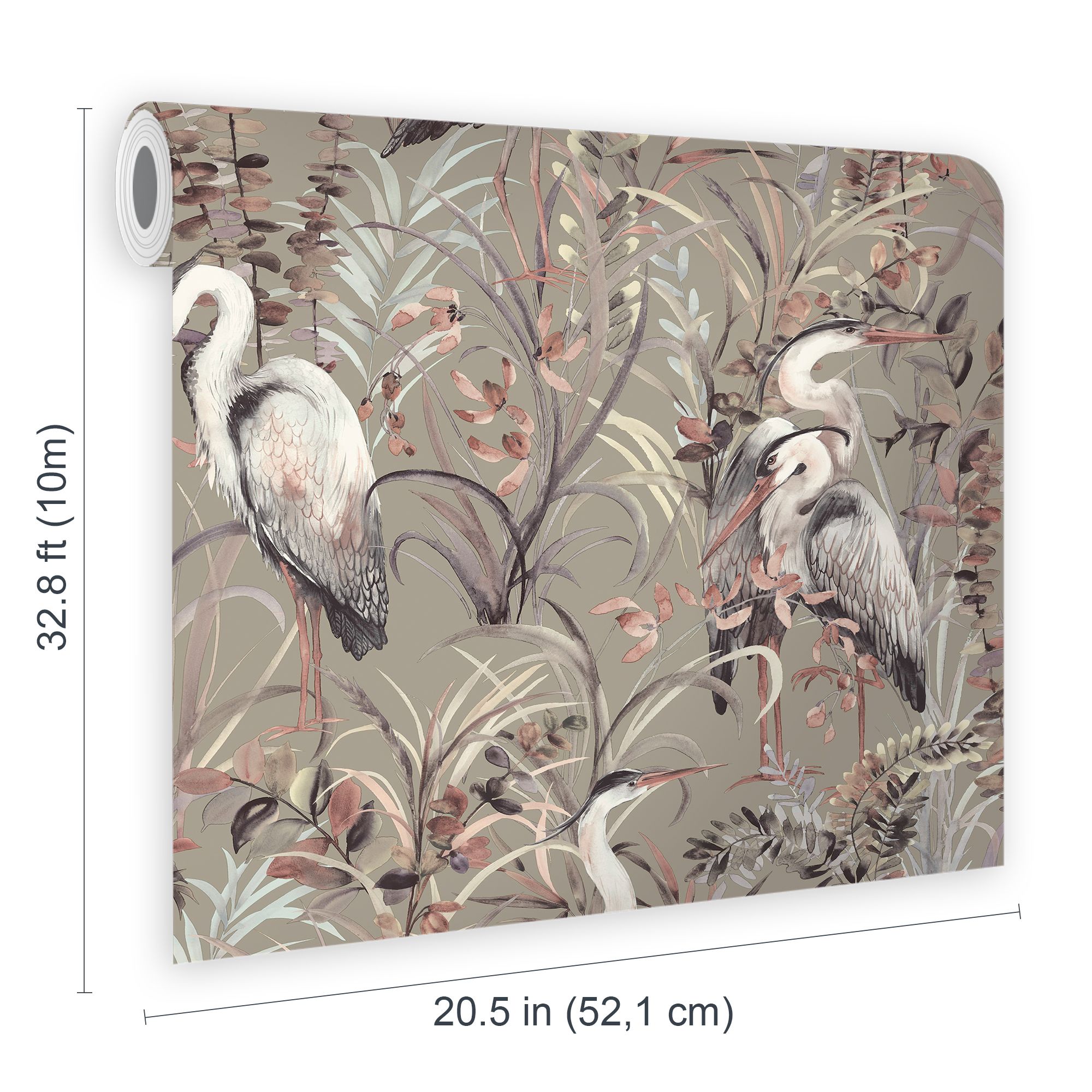 Fresco Grey Heron Smooth Wallpaper