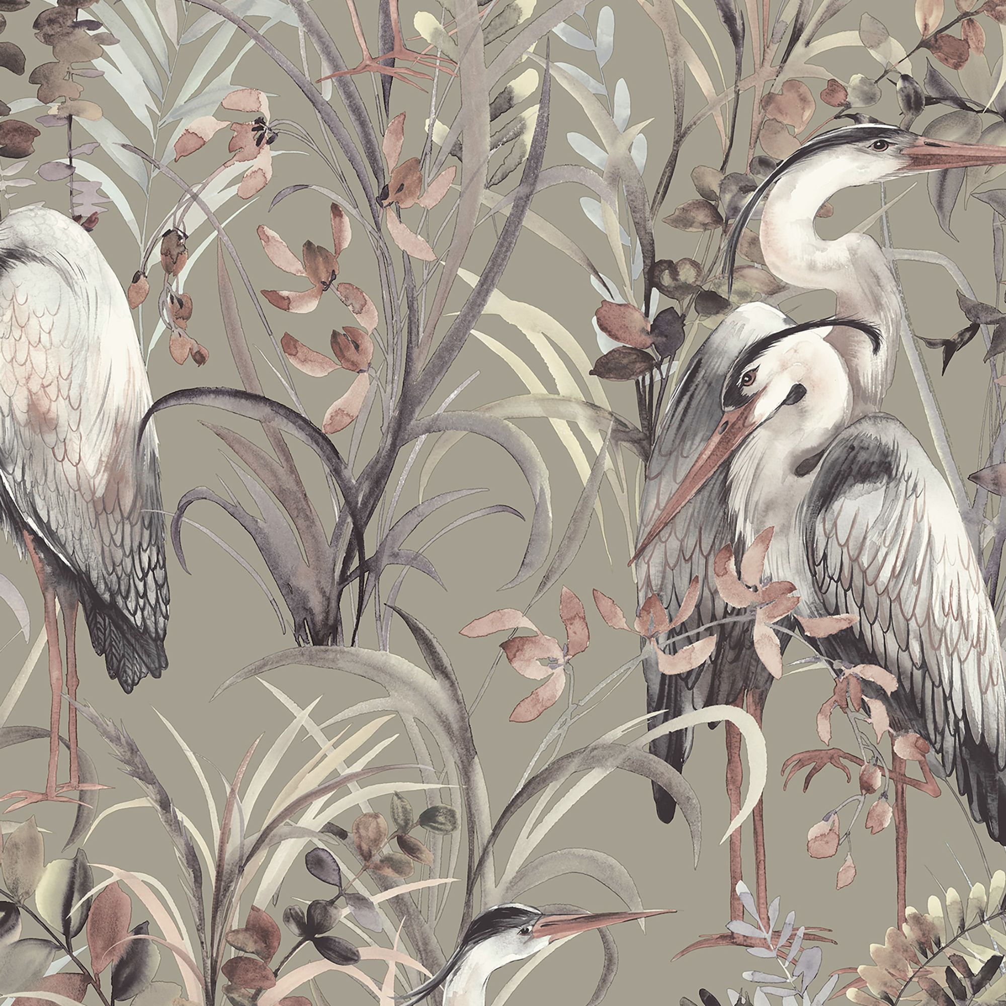 Fresco Grey Heron Smooth Wallpaper