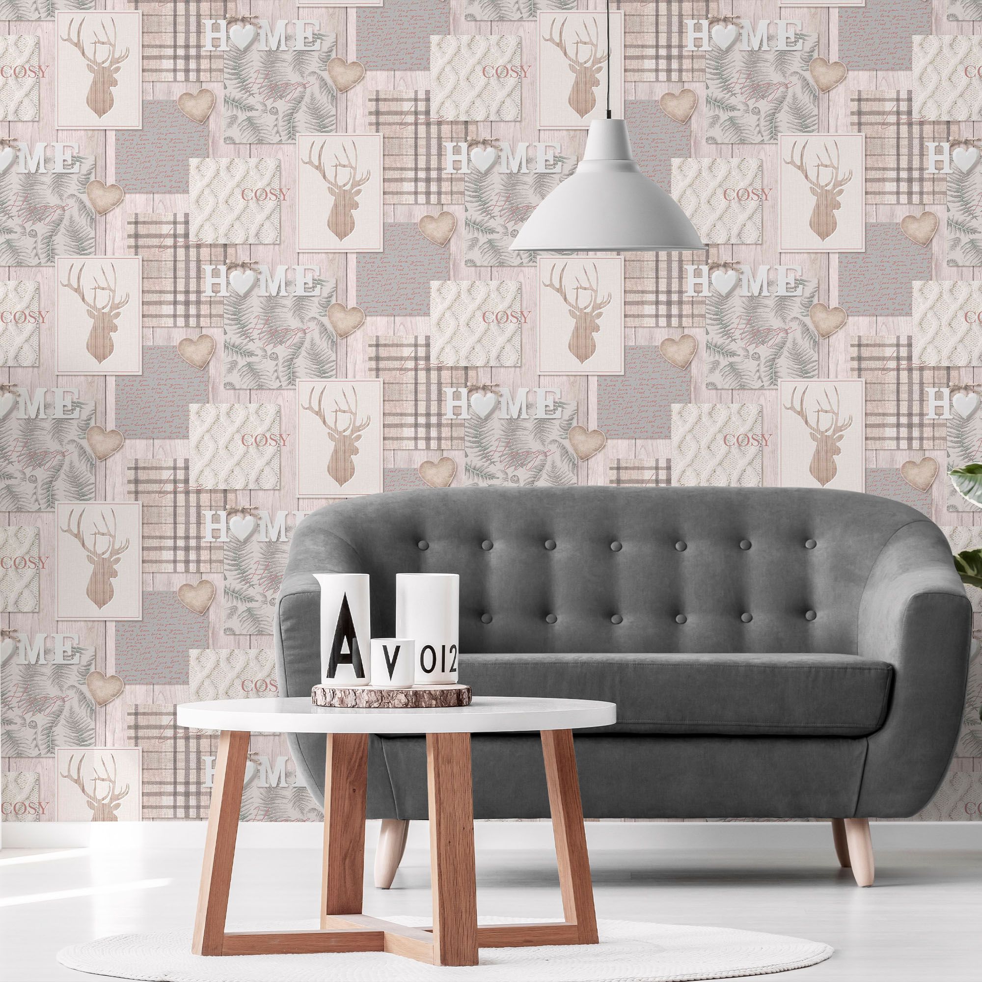 Fine Decor Apex Rose gold effect Geometric Smooth Wallpaper