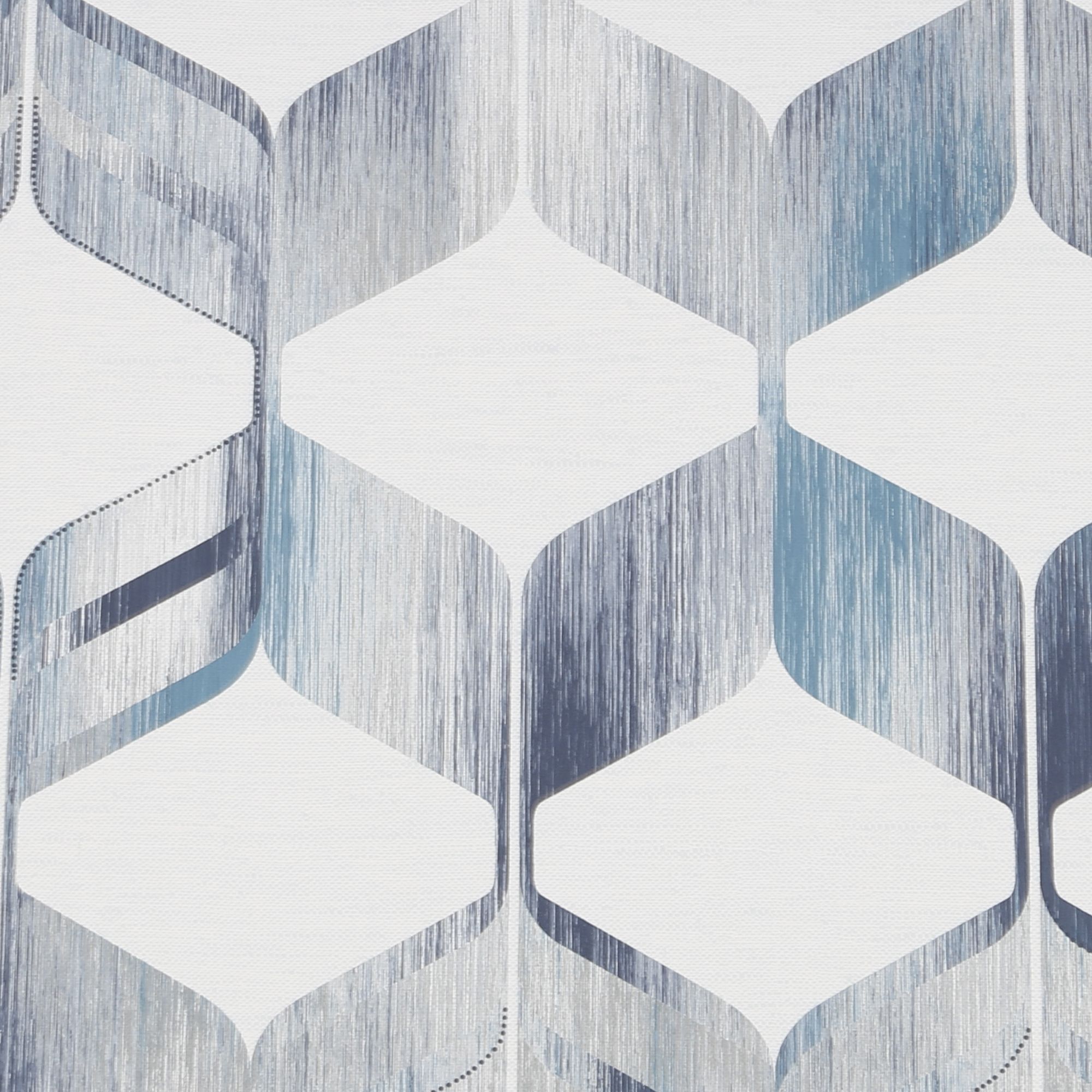 Fresco Maya Blue & cream Geometric Smooth Wallpaper