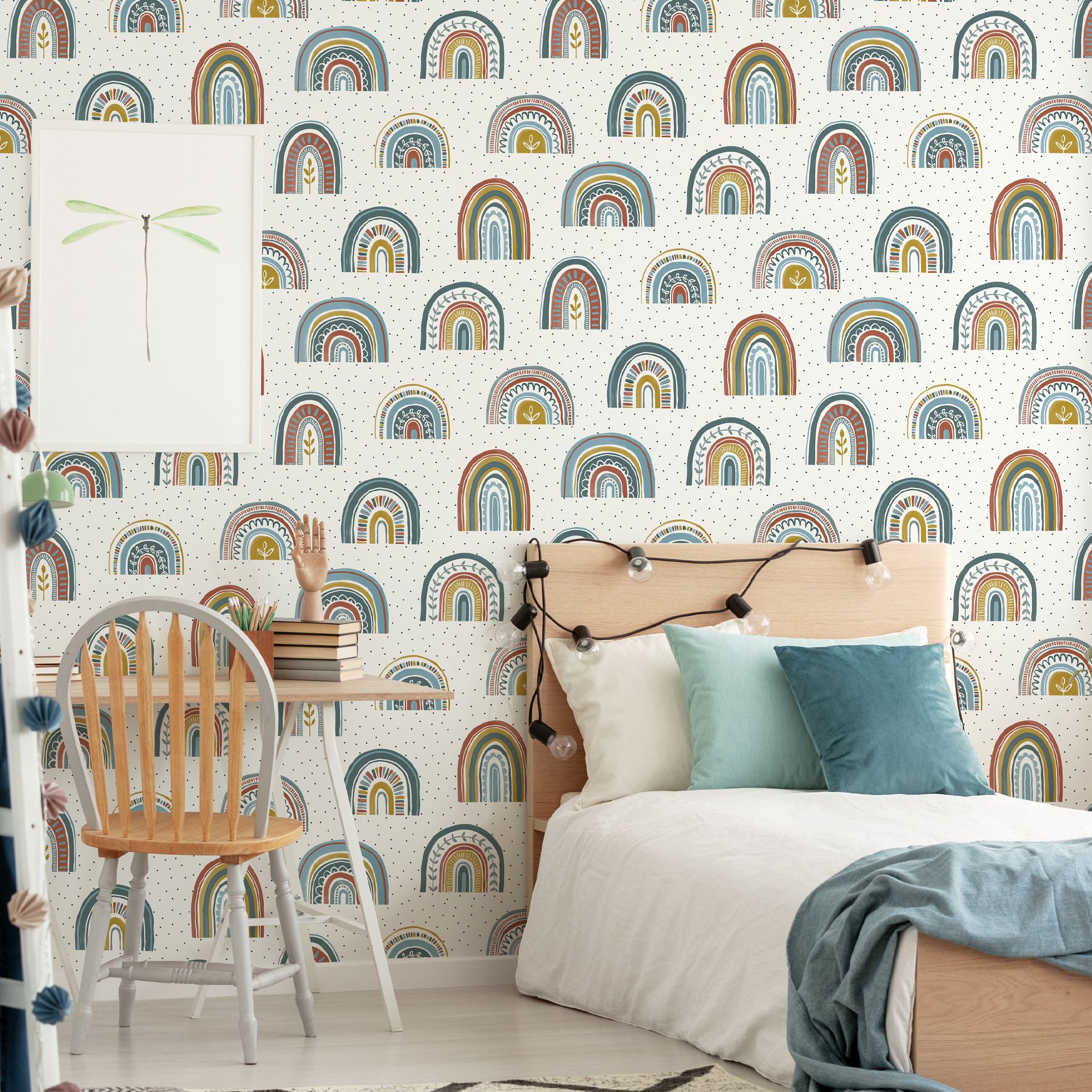 Fresco Multicolour Rainbow Smooth Wallpaper Sample