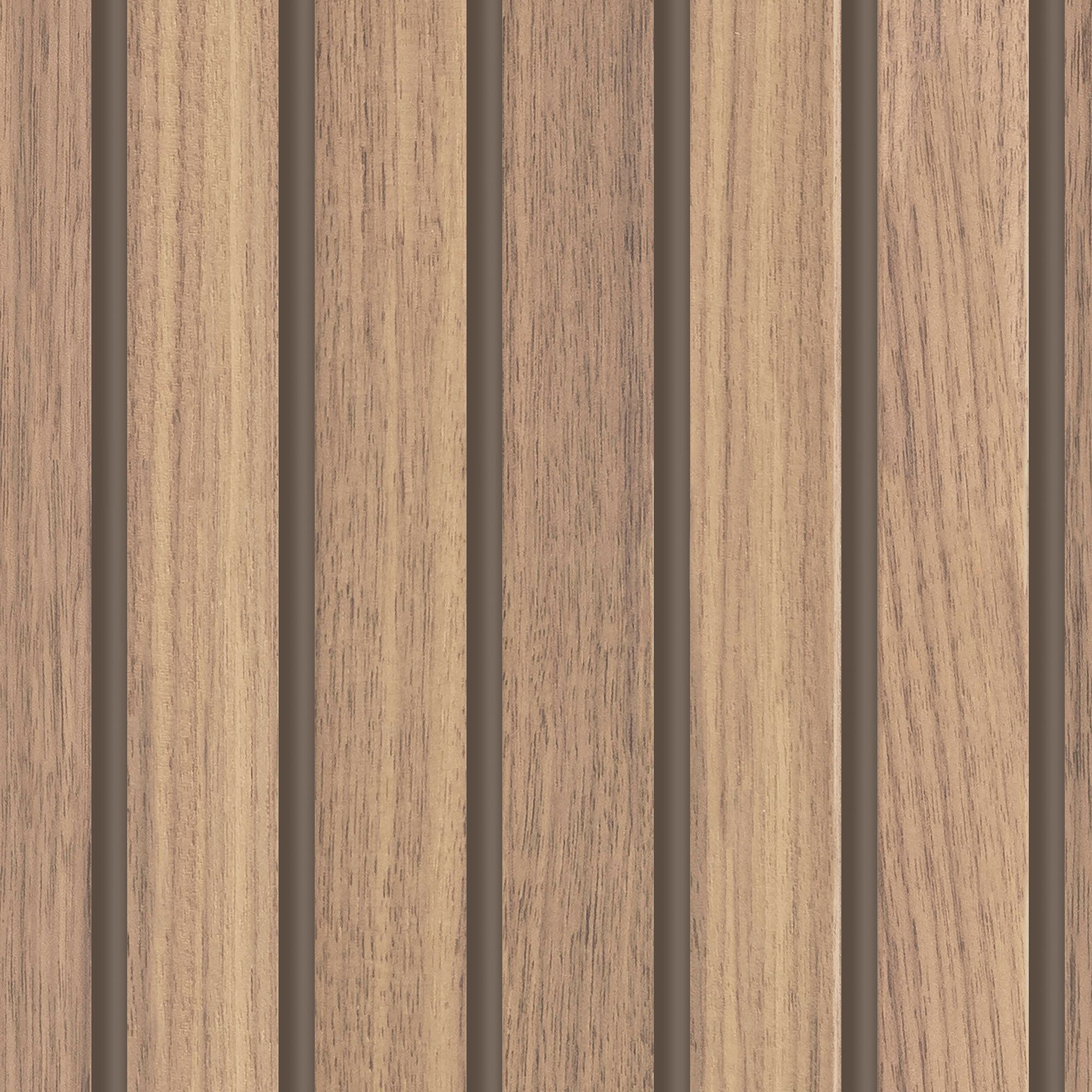 Fresco Wooden Slats Natural Removable Wallpaper Sample