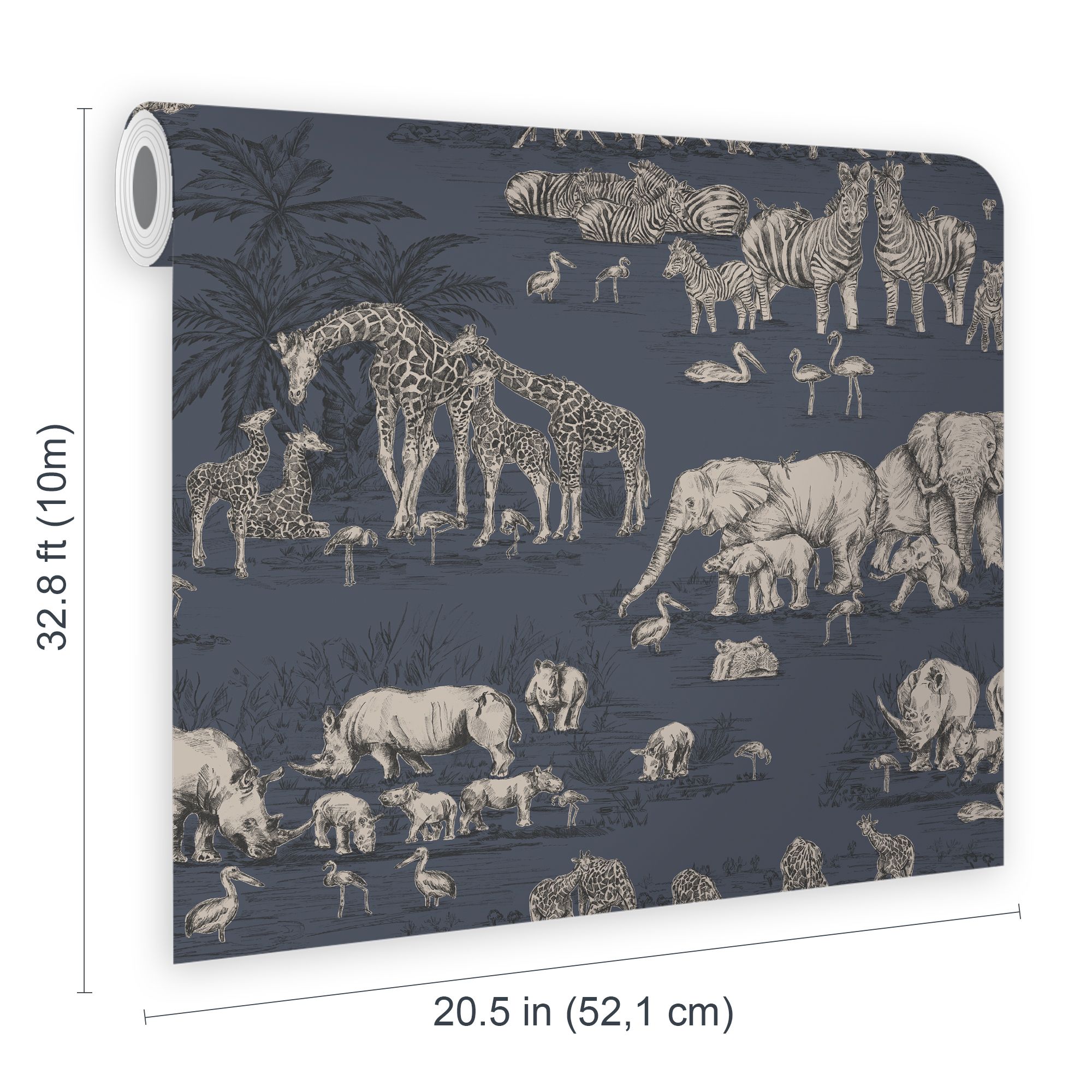 Fresco Navy Watering Hole Mica effect Smooth Wallpaper