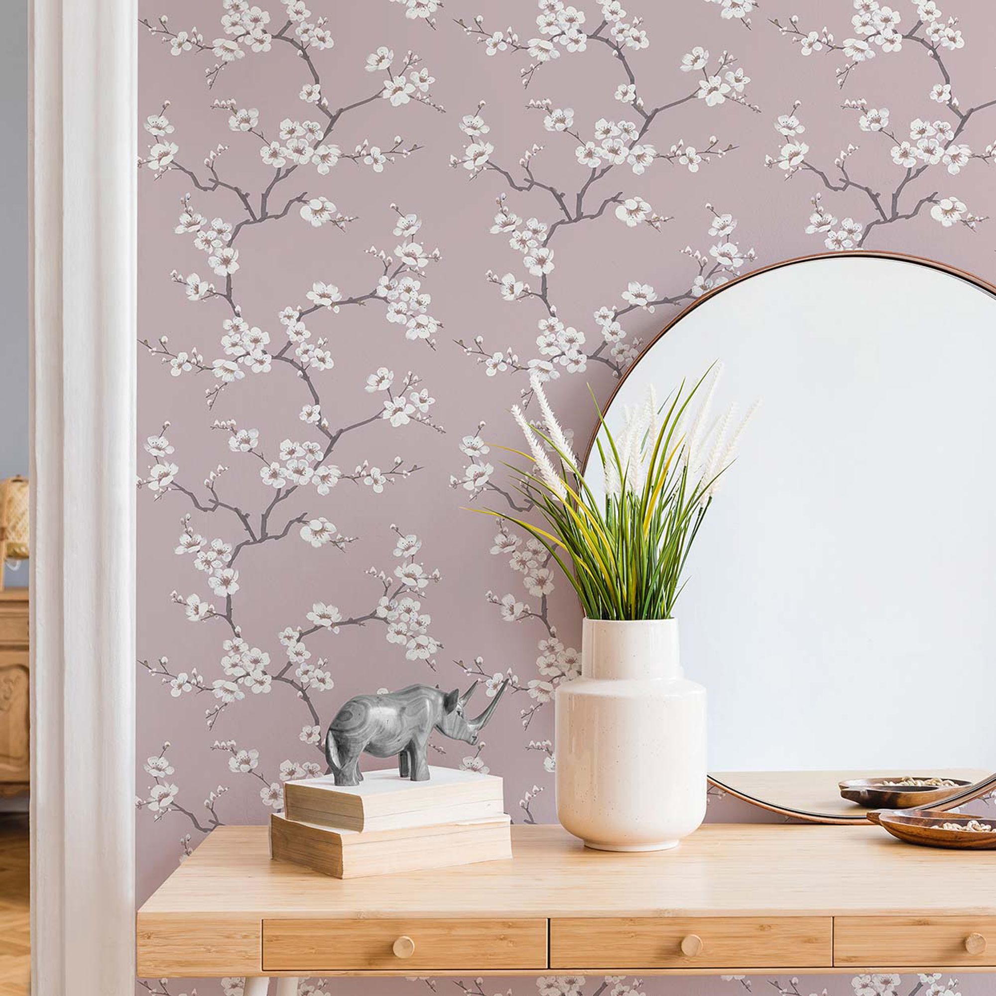 Fresco Pink Apple blossom Smooth Wallpaper