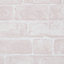 Fresco Pink Brick Distressed effect Smooth Wallpaper