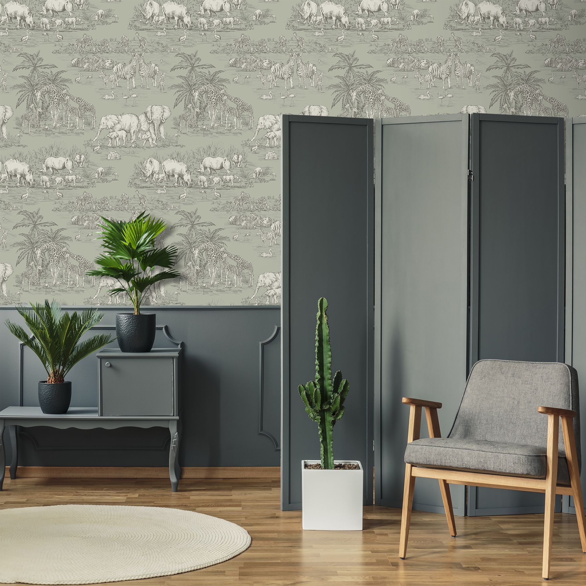 Fresco Sage Watering Hole Mica effect Smooth Wallpaper