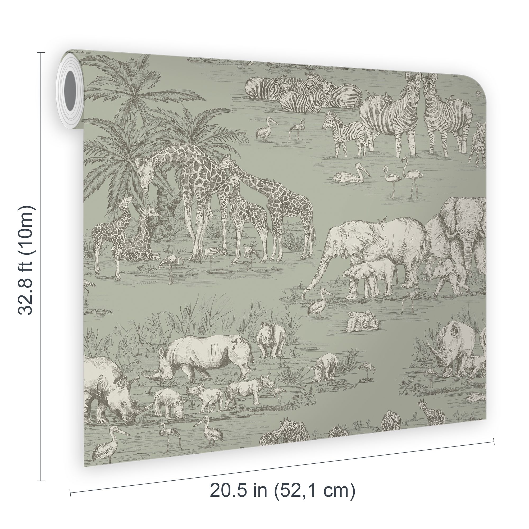 Fresco Sage Watering Hole Mica effect Smooth Wallpaper