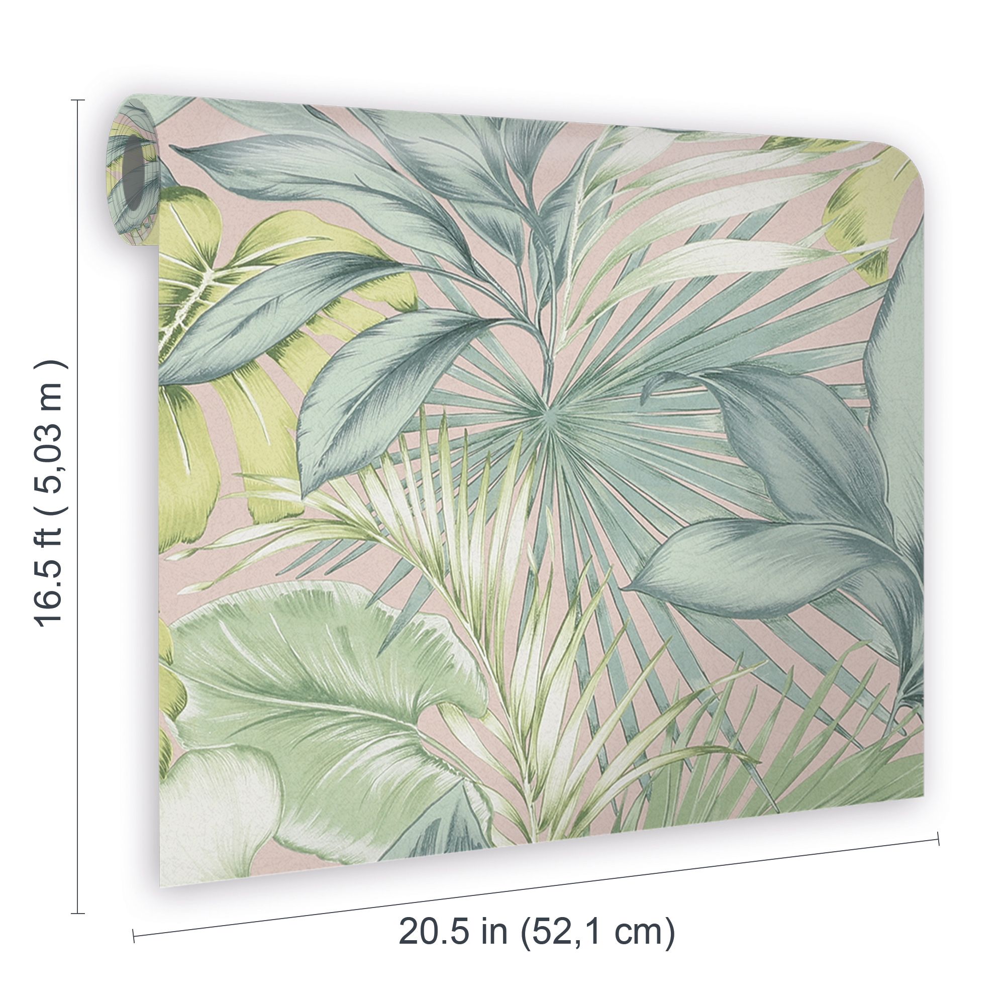 Fresco Tropicana Green Leaves Smooth Wallpaper