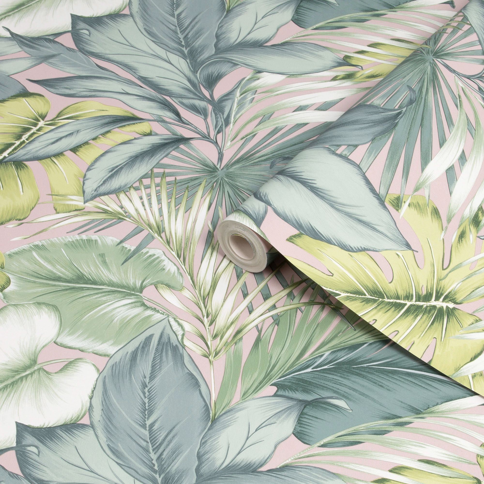 Fresco Tropicana Green Leaves Smooth Wallpaper