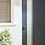 Frosted Glazed Flocked Grey Aluminium External Front door, (H)2055mm (W)840mm