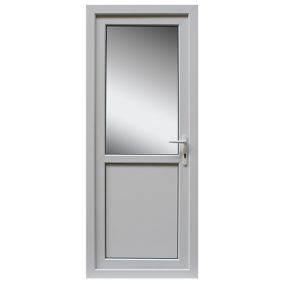 Frosted Glazed White LH External Back Door set, (H)2055mm (W)840mm