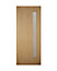 Frosted Glazed White oak veneer LH & RH External Front Door set, (H)2074mm (W)932mm