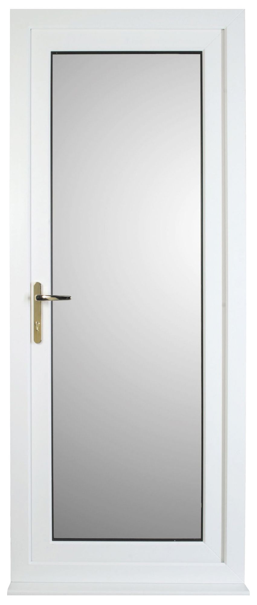 Frosted Glazed White Right-hand External Back Door set, (H)2055mm (W)840mm