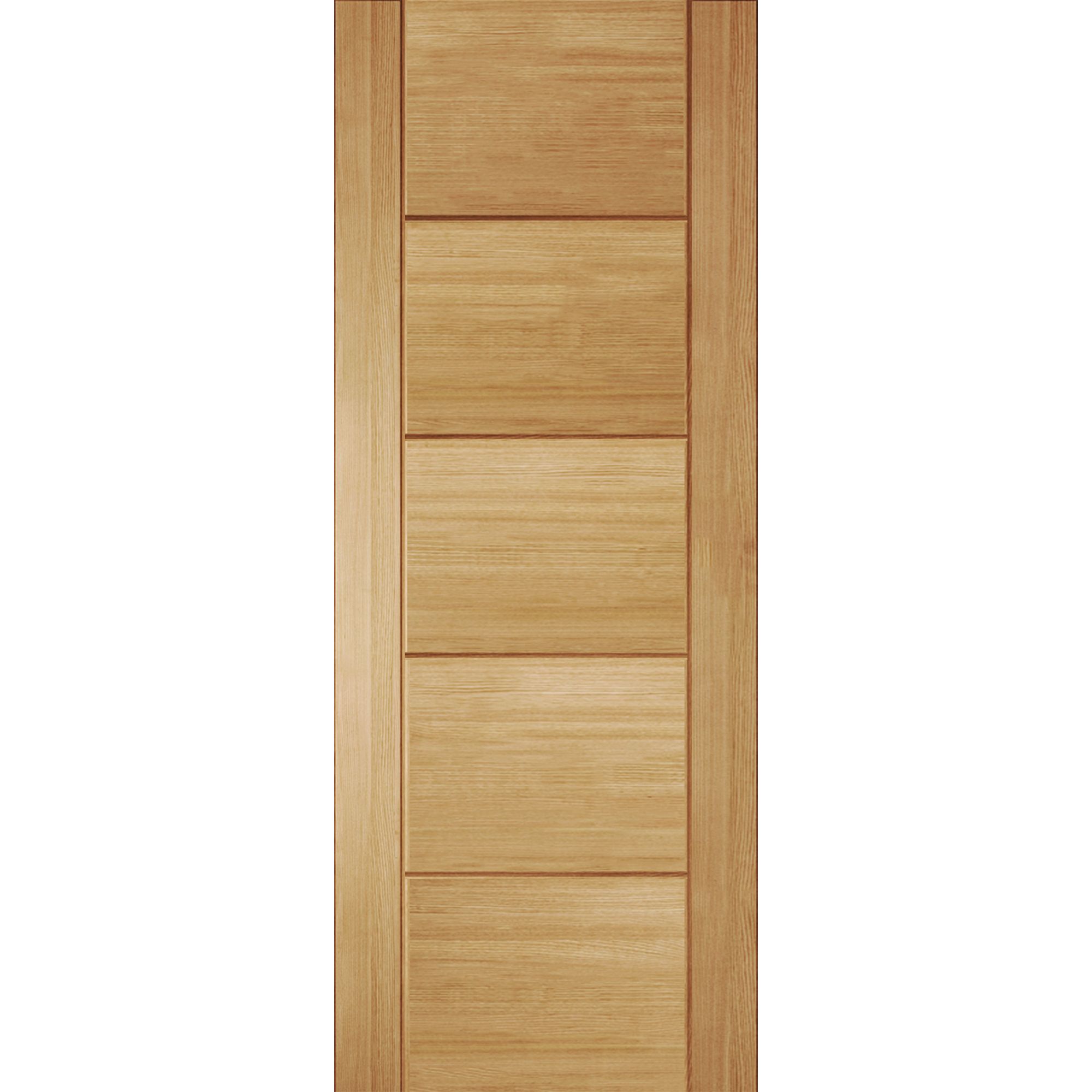 Fully finished Linear Contemporary White oak veneer Internal Door, (H)1981mm (W)762mm (T)35mm