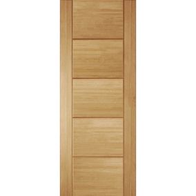 Fully finished Linear Contemporary White oak veneer Internal Door, (H)1981mm (W)838mm (T)35mm