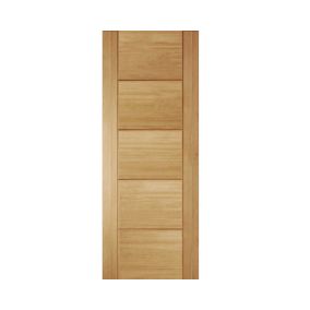 Fully finished Linear Contemporary White oak veneer Internal Fire door, (H)1981mm (W)838mm (T)44mm